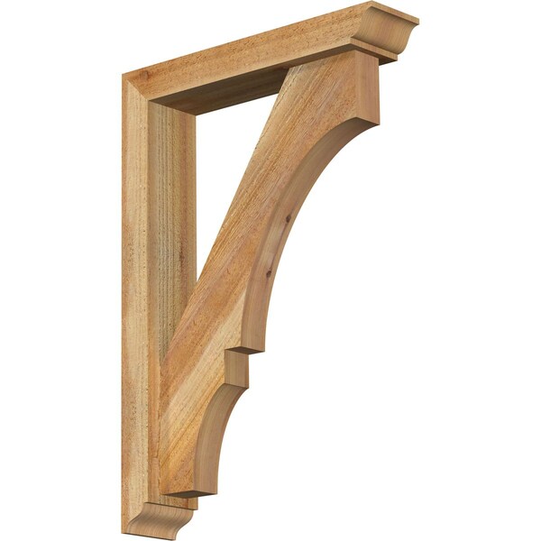 Ekena Millwork Balboa Traditional Rough Sawn Bracket w/ Offset Brace, Western Red Cedar, 4"W x 18"D x 26"H BKT0402X18X26BOA01RWR - main
